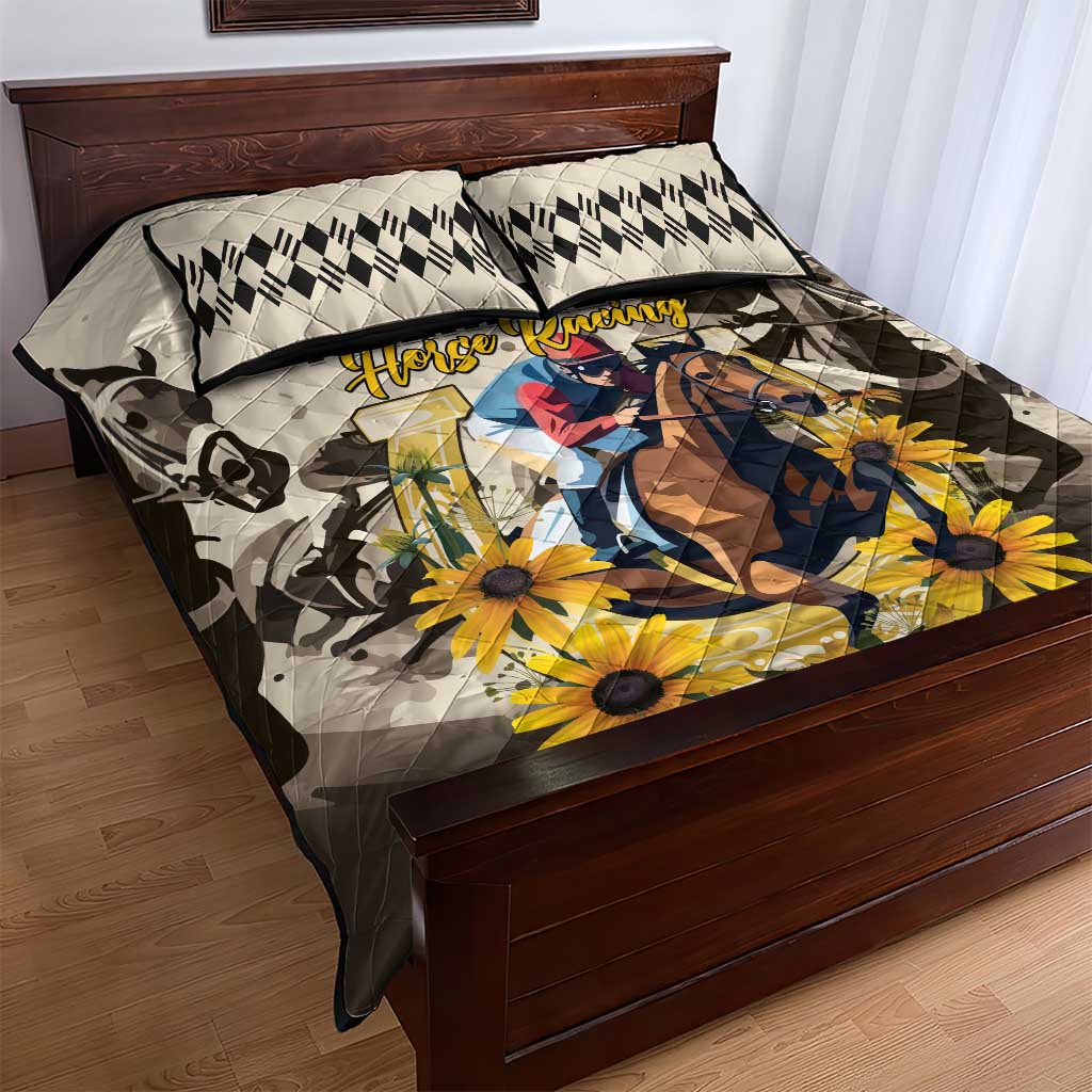 Preakness Horse Racing Quilt Bed Set Middle Jewel
