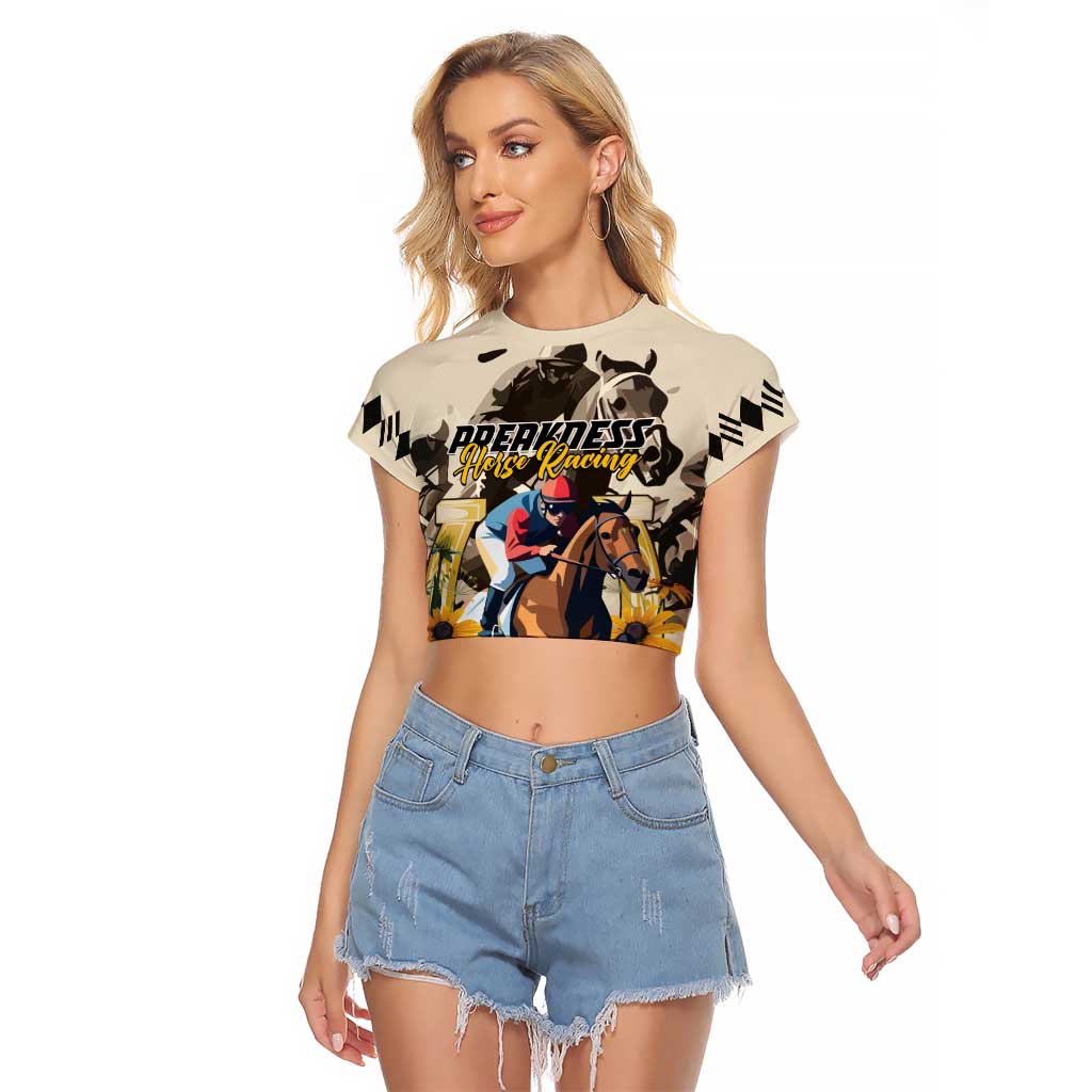 Personalized Preakness Horse Racing Raglan Cropped T Shirt Middle Jewel