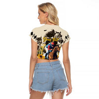 Personalized Preakness Horse Racing Raglan Cropped T Shirt Middle Jewel