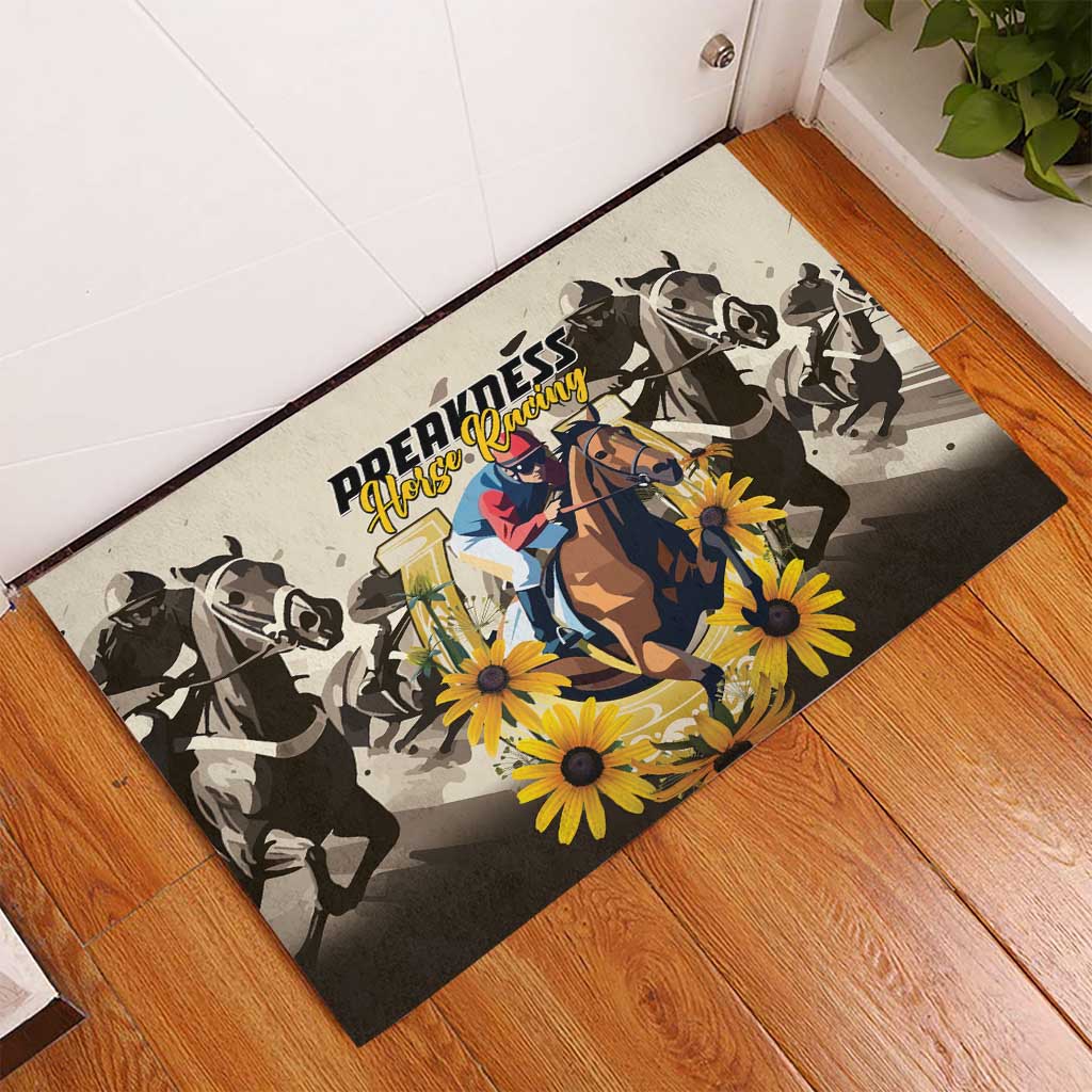 Preakness Horse Racing Rubber Doormat Middle Jewel