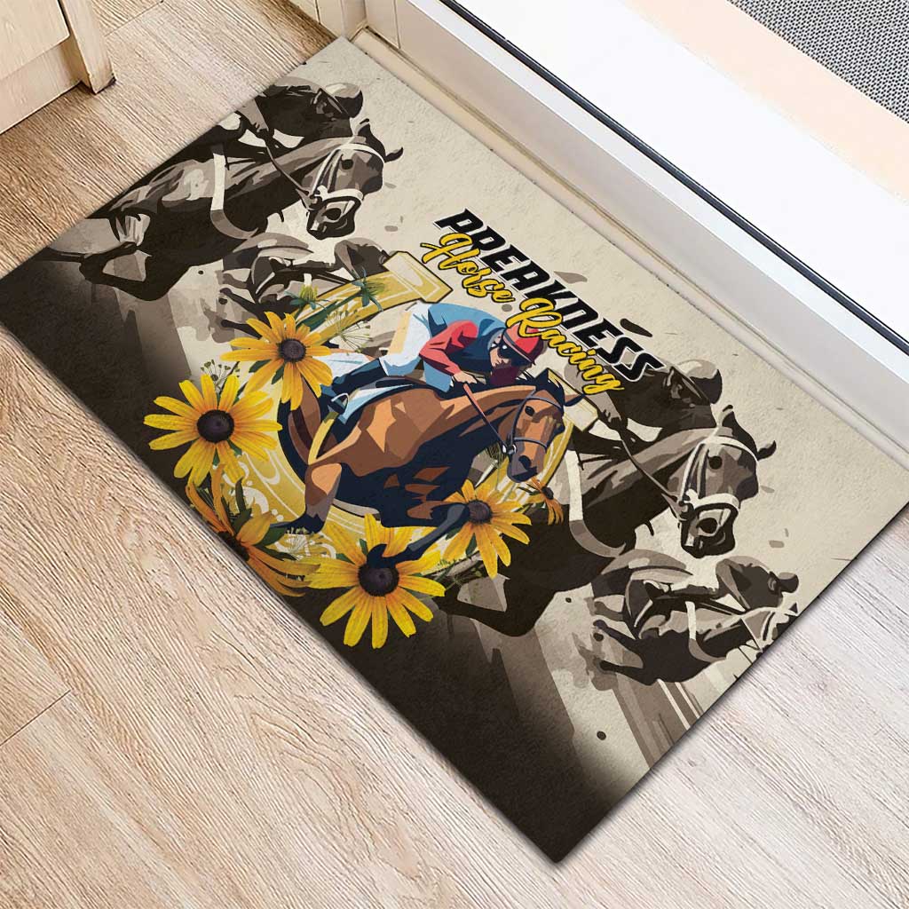 Preakness Horse Racing Rubber Doormat Middle Jewel