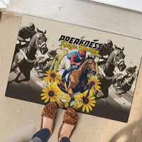 Preakness Horse Racing Rubber Doormat Middle Jewel
