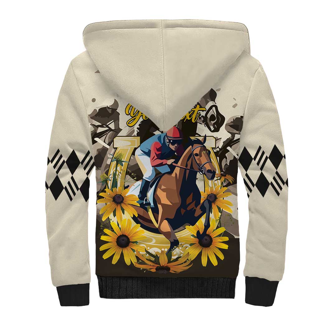 Personalized Preakness Horse Racing Sherpa Hoodie Middle Jewel