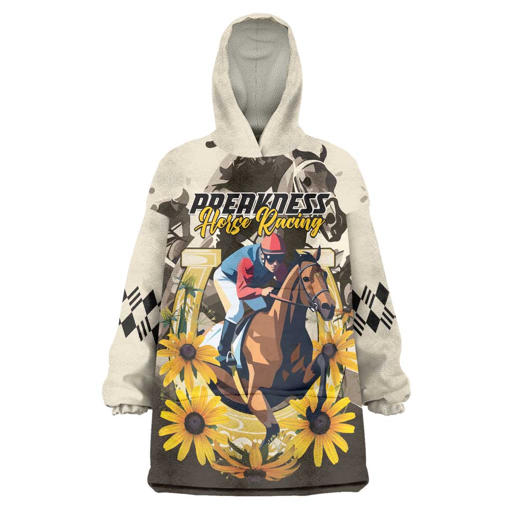 Personalized Preakness Horse Racing Wearable Blanket Hoodie Middle Jewel