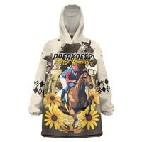 Personalized Preakness Horse Racing Wearable Blanket Hoodie Middle Jewel