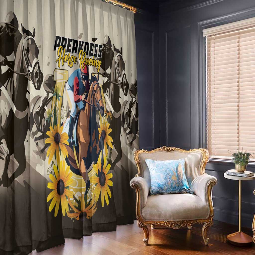 Preakness Horse Racing Window Curtain Middle Jewel