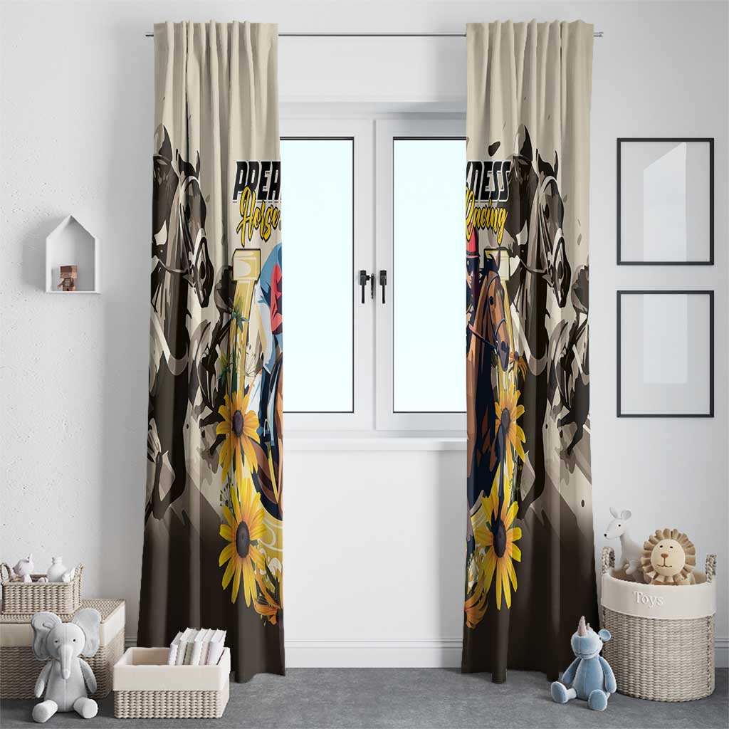 Preakness Horse Racing Window Curtain Middle Jewel