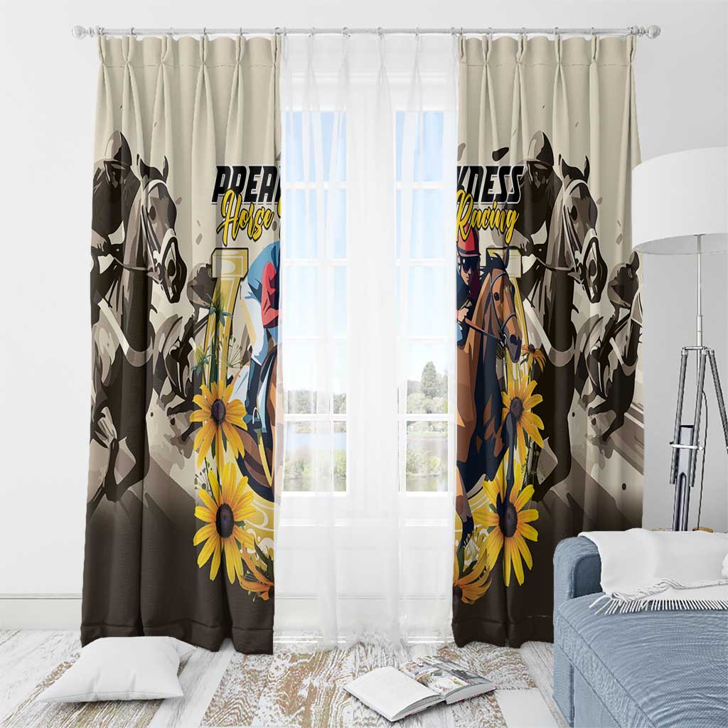 Preakness Horse Racing Window Curtain Middle Jewel
