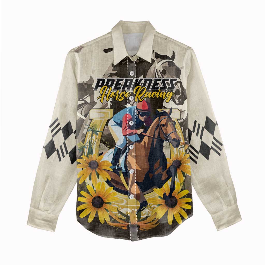 Personalized Preakness Horse Racing Women Casual Shirt Middle Jewel
