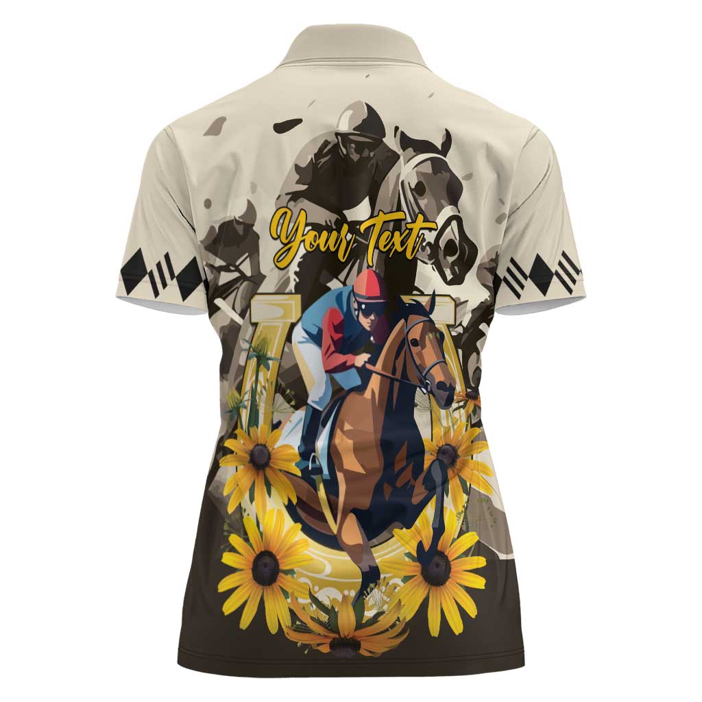 Personalized Preakness Horse Racing Women Polo Shirt Middle Jewel