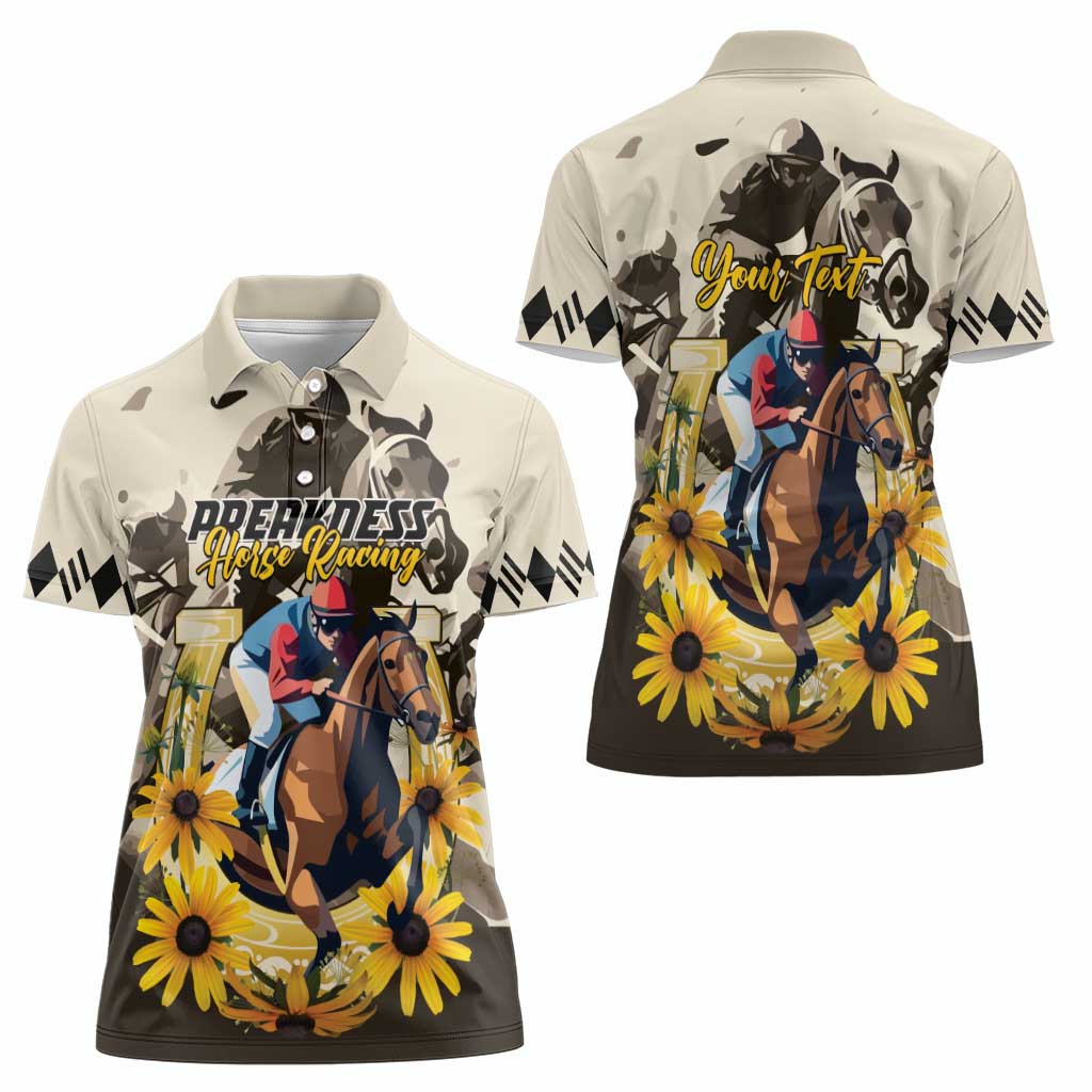 Personalized Preakness Horse Racing Women Polo Shirt Middle Jewel