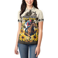 Personalized Preakness Horse Racing Women Polo Shirt Middle Jewel