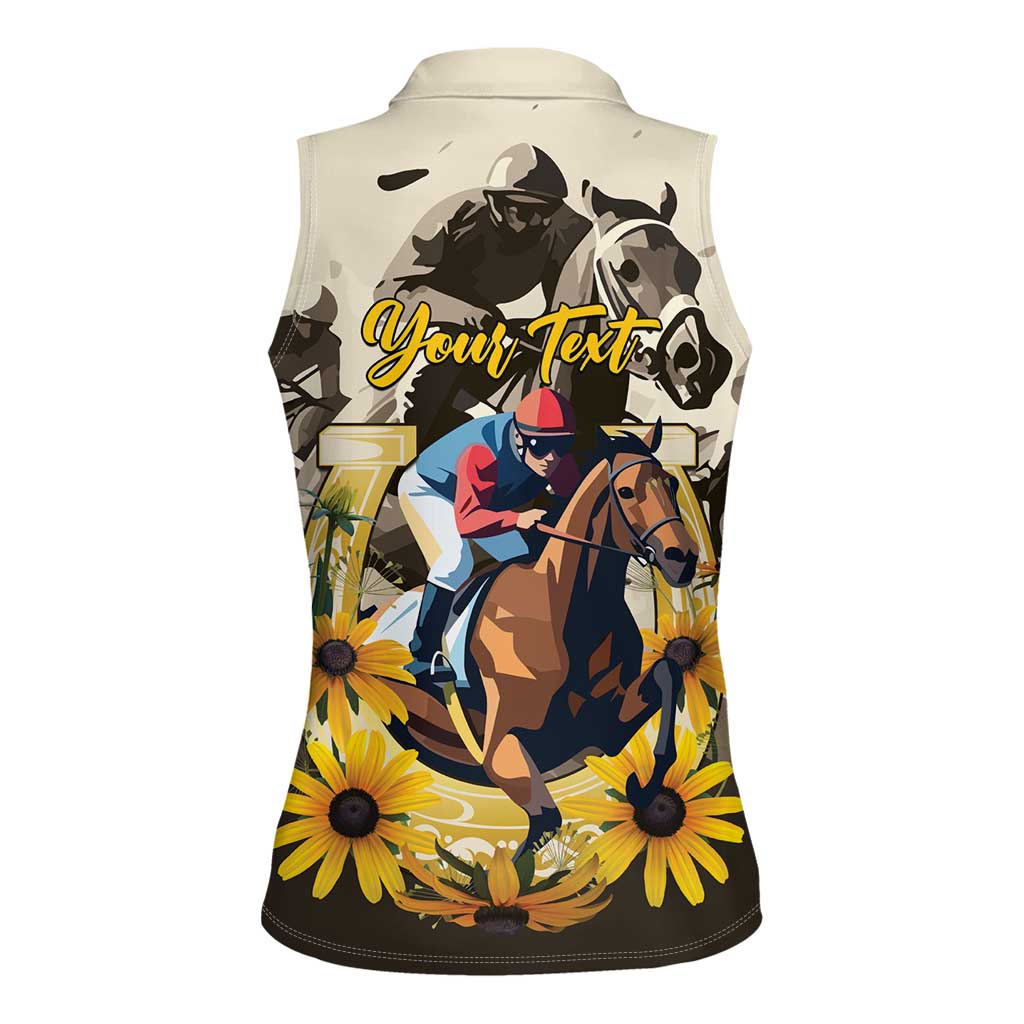Personalized Preakness Horse Racing Women Sleeveless Polo Shirt Middle Jewel