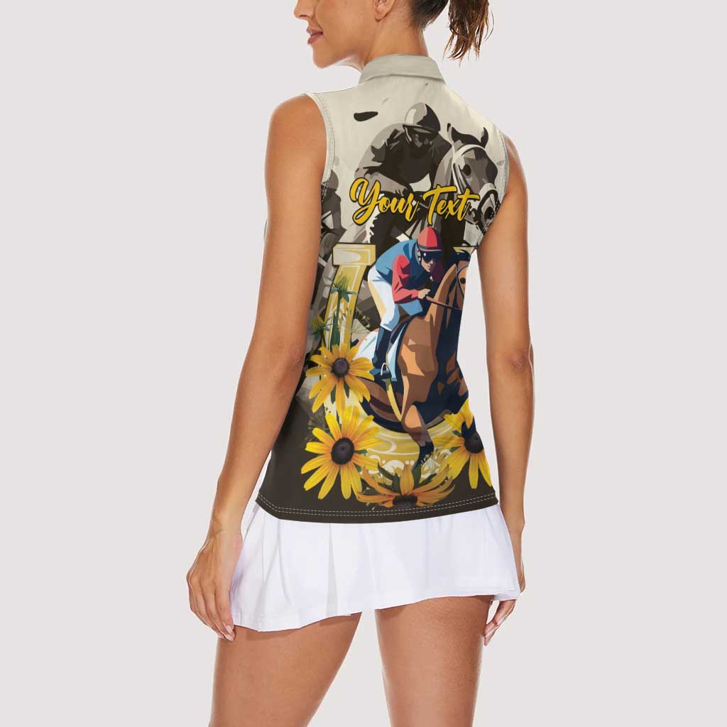 Personalized Preakness Horse Racing Women Sleeveless Polo Shirt Middle Jewel