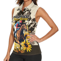 Personalized Preakness Horse Racing Women Sleeveless Polo Shirt Middle Jewel