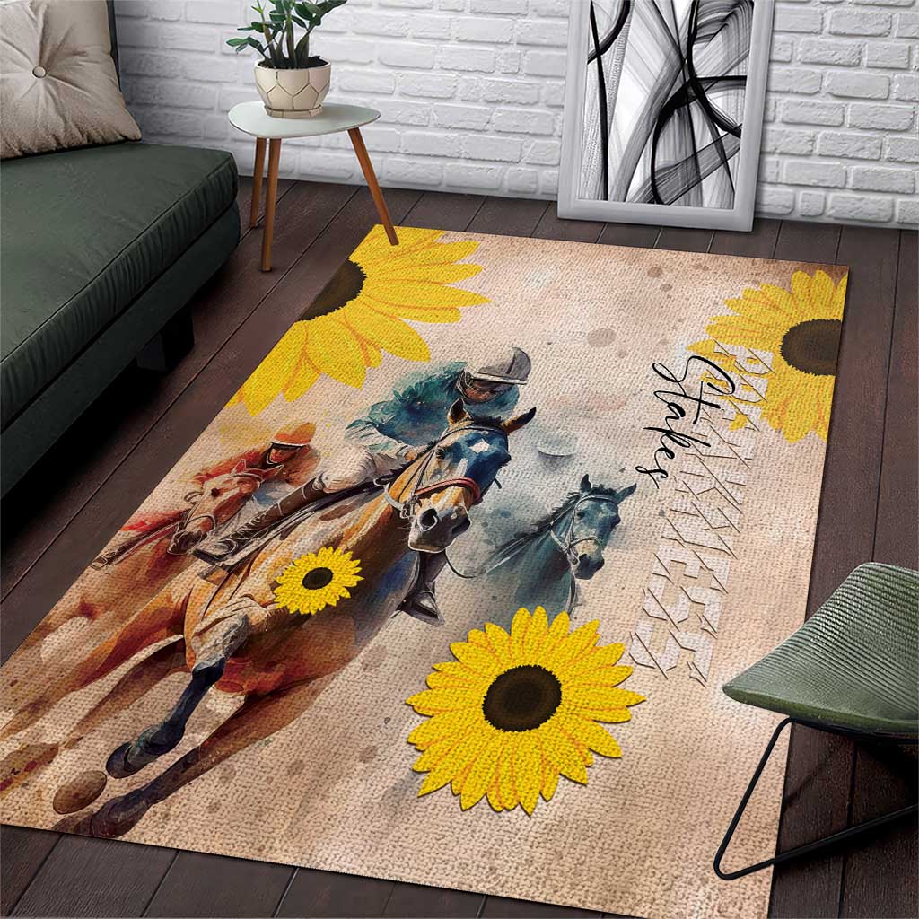 Preakness Horse Racing Area Rug Run for the Black Eyed Susans