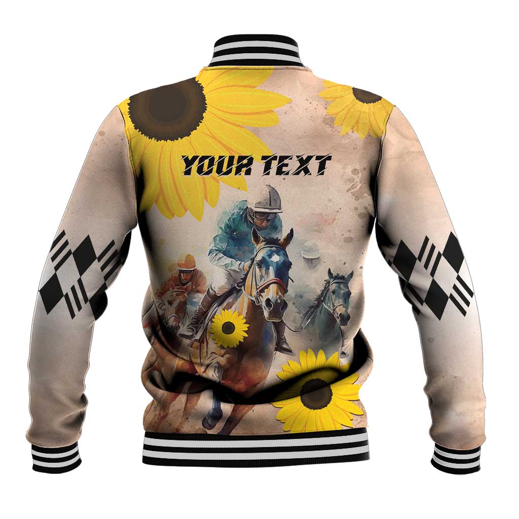 Personalized Preakness Horse Racing Baseball Jacket Run for the Black Eyed Susans