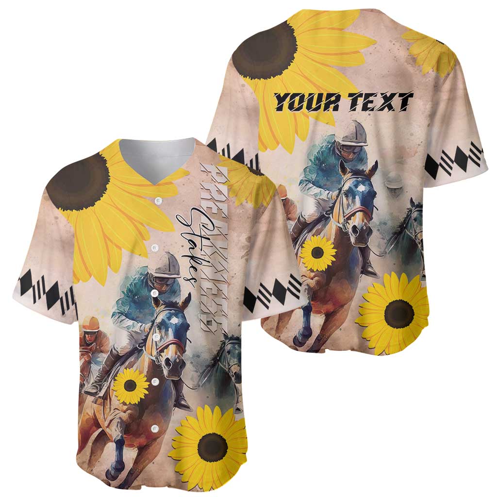 Personalized Preakness Horse Racing Baseball Jersey Run for the Black Eyed Susans