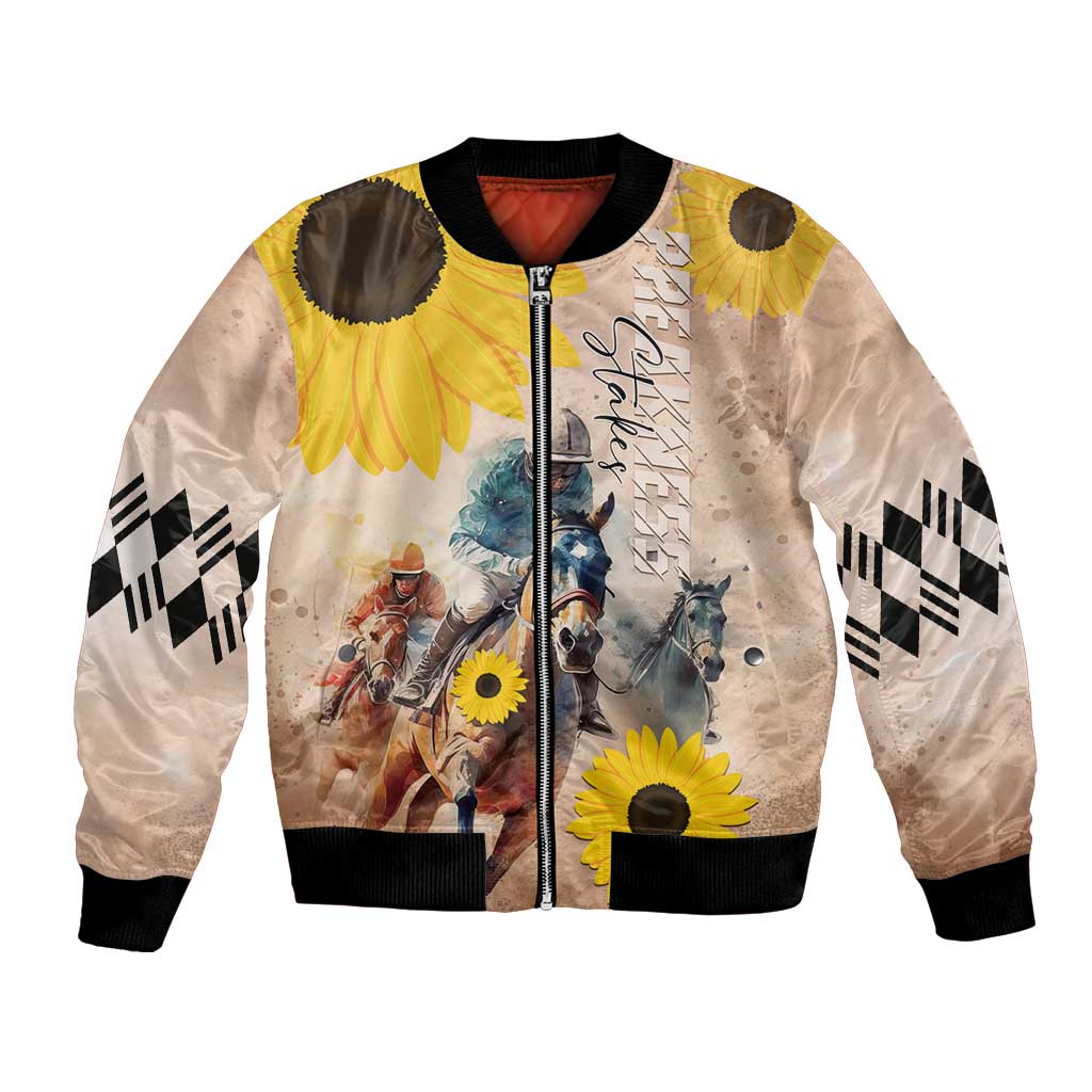 Personalized Preakness Horse Racing Bomber Jacket Run for the Black Eyed Susans