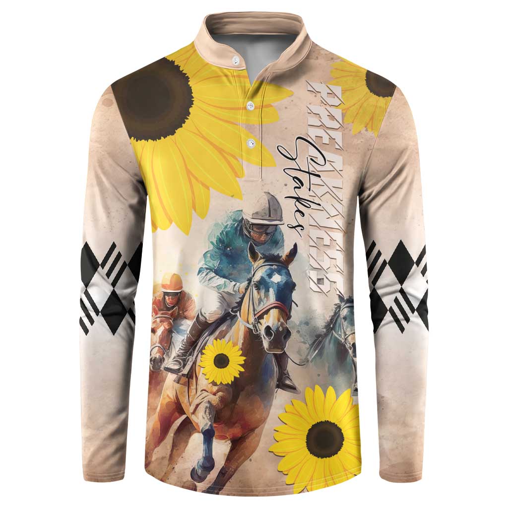 Personalized Preakness Horse Racing Button Sweatshirt Run for the Black Eyed Susans