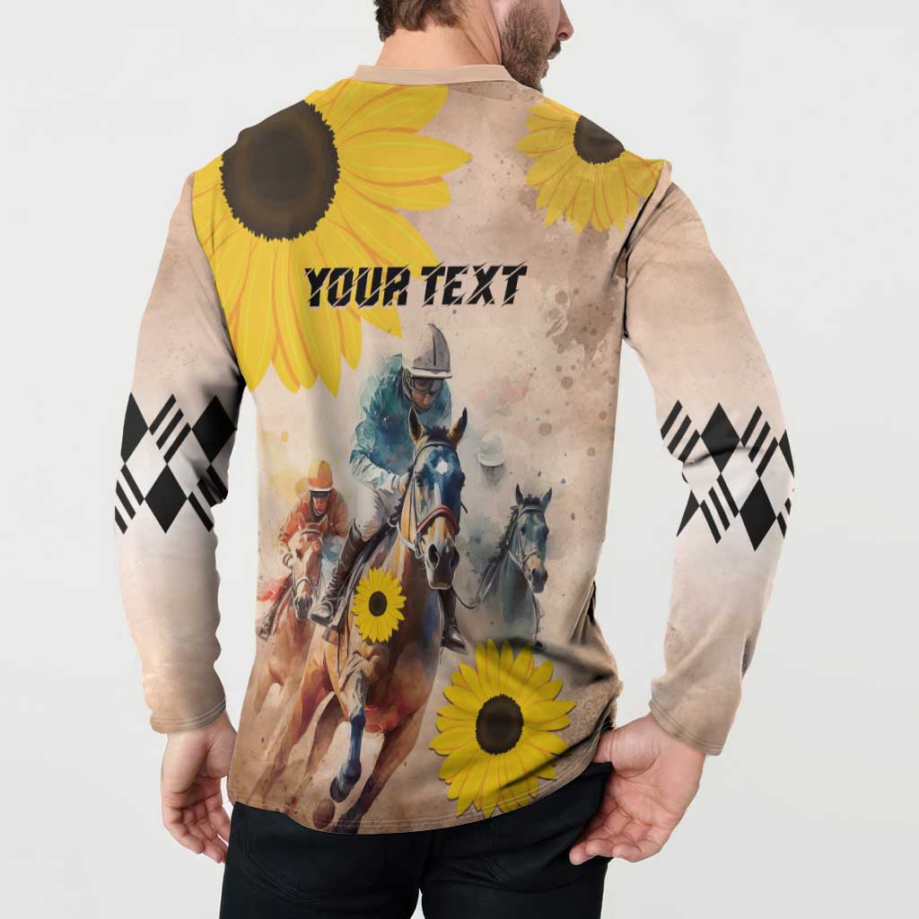 Personalized Preakness Horse Racing Button Sweatshirt Run for the Black Eyed Susans