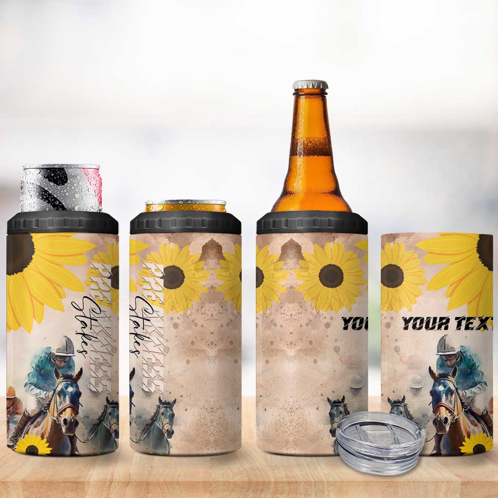 Personalized Preakness Horse Racing 4 in 1 Can Cooler Tumbler Run for the Black Eyed Susans