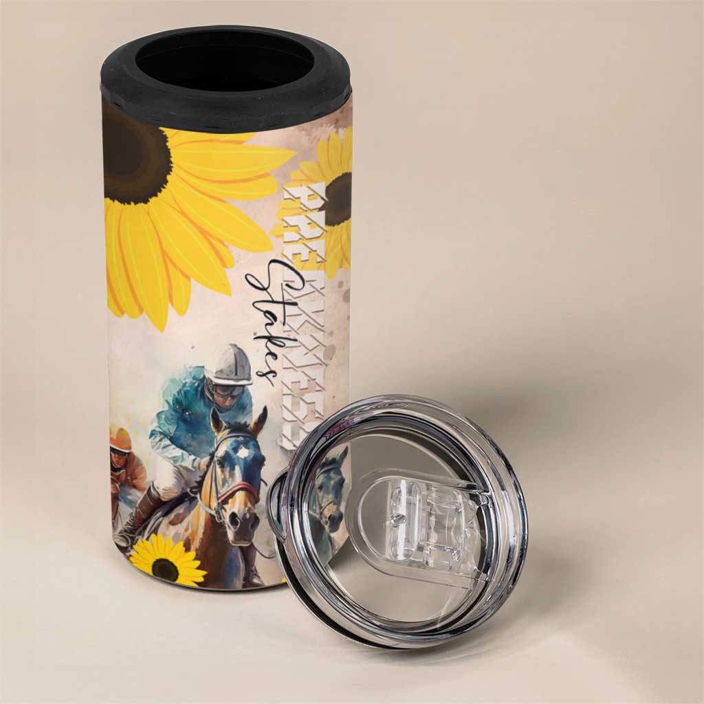 Personalized Preakness Horse Racing 4 in 1 Can Cooler Tumbler Run for the Black Eyed Susans