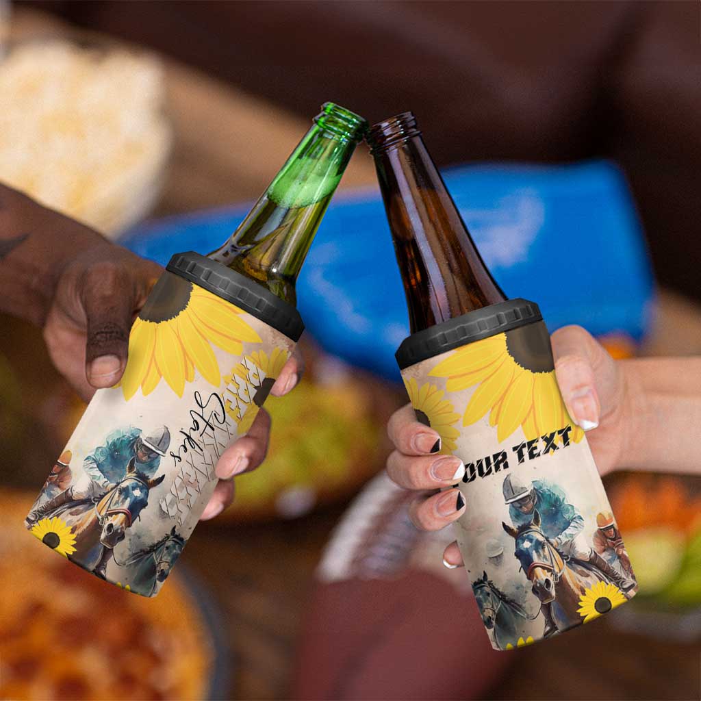 Personalized Preakness Horse Racing 4 in 1 Can Cooler Tumbler Run for the Black Eyed Susans