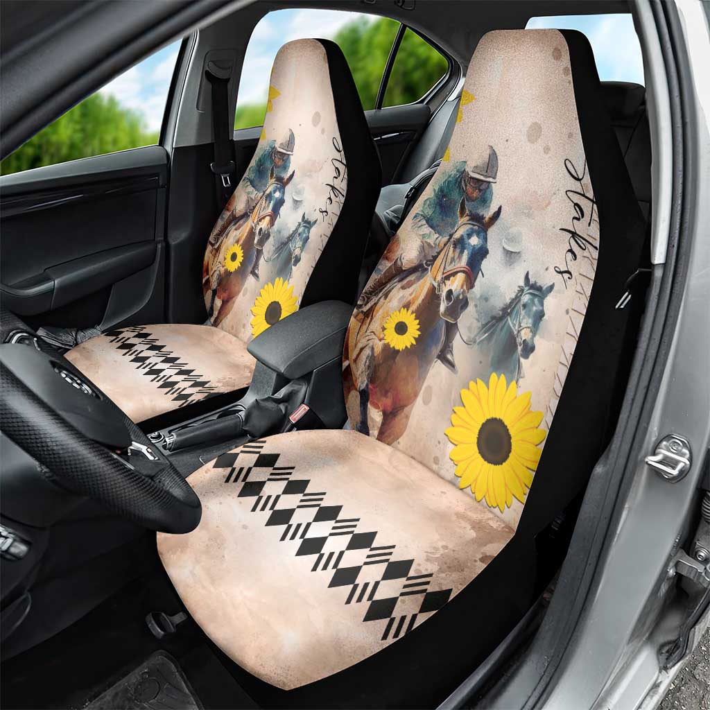 Preakness Horse Racing Car Seat Cover Run for the Black Eyed Susans