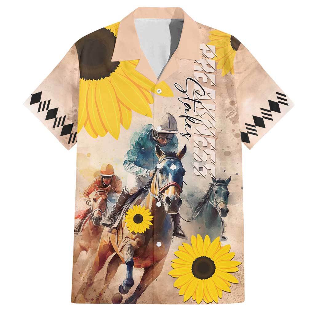Personalized Preakness Horse Racing Family Matching Long Sleeve Bodycon Dress and Hawaiian Shirt Run for the Black Eyed Susans