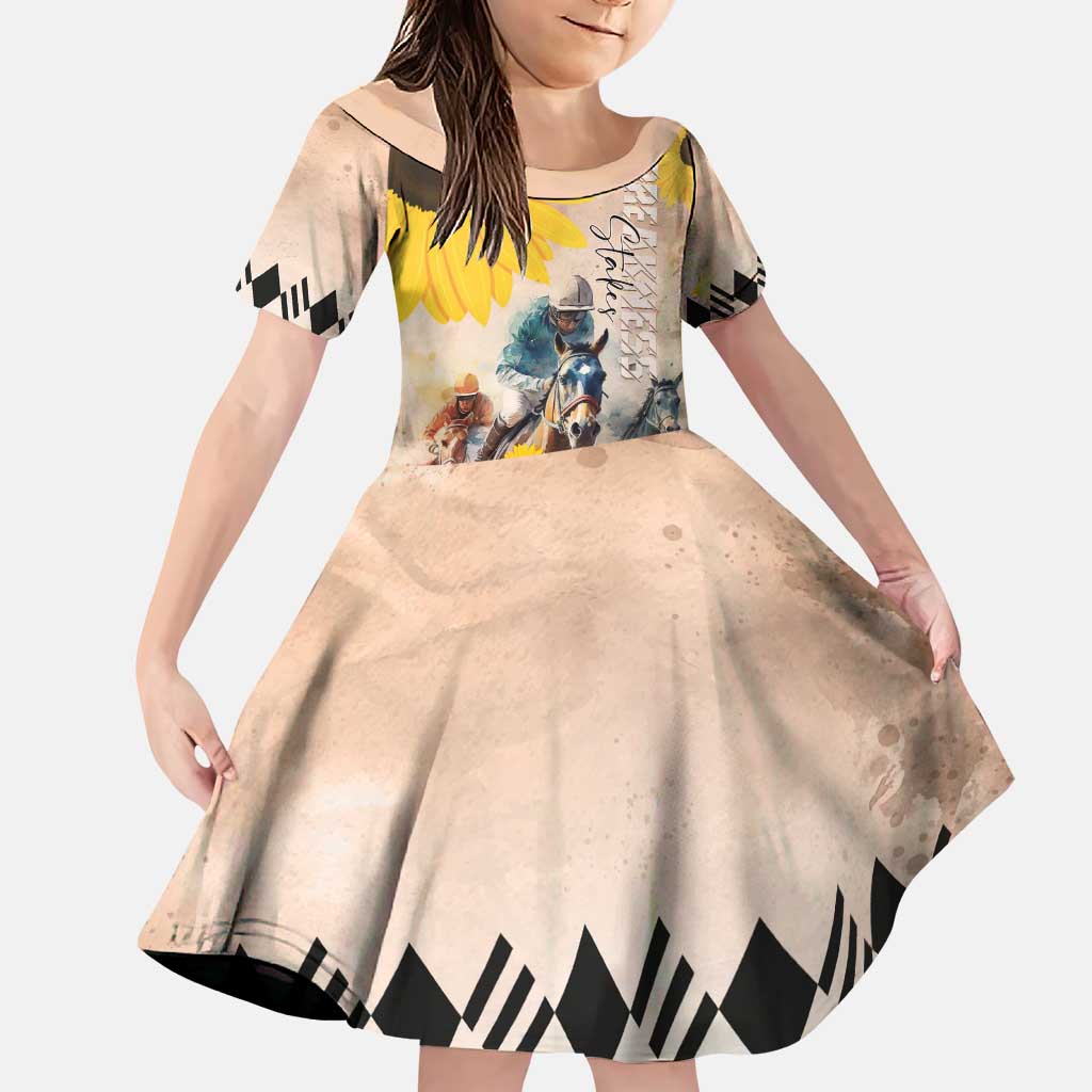 Personalized Preakness Horse Racing Family Matching Puletasi and Hawaiian Shirt Run for the Black Eyed Susans