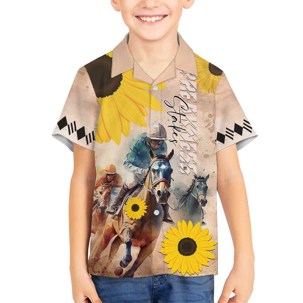 Personalized Preakness Horse Racing Family Matching Puletasi and Hawaiian Shirt Run for the Black Eyed Susans