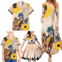 Personalized Preakness Horse Racing Family Matching Summer Maxi Dress and Hawaiian Shirt Run for the Black Eyed Susans