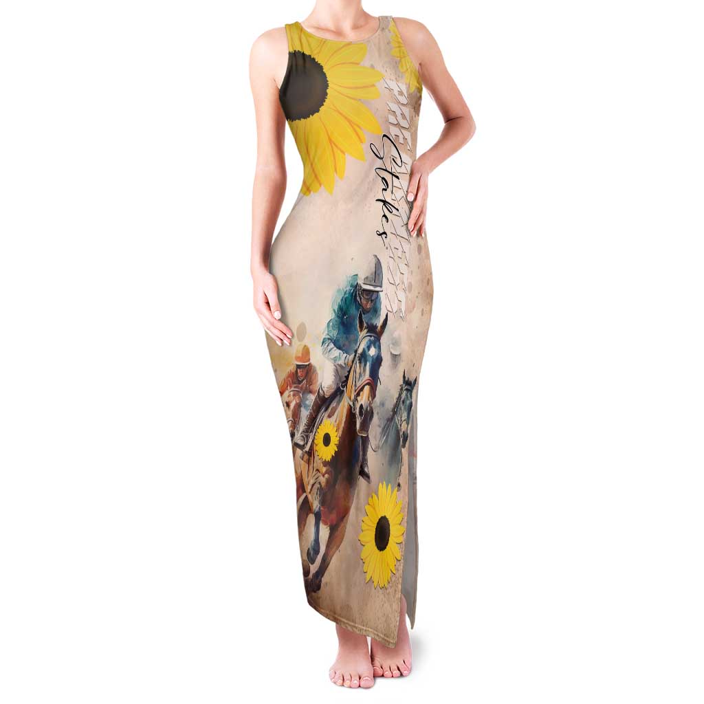 Personalized Preakness Horse Racing Family Matching Tank Maxi Dress and Hawaiian Shirt Run for the Black Eyed Susans