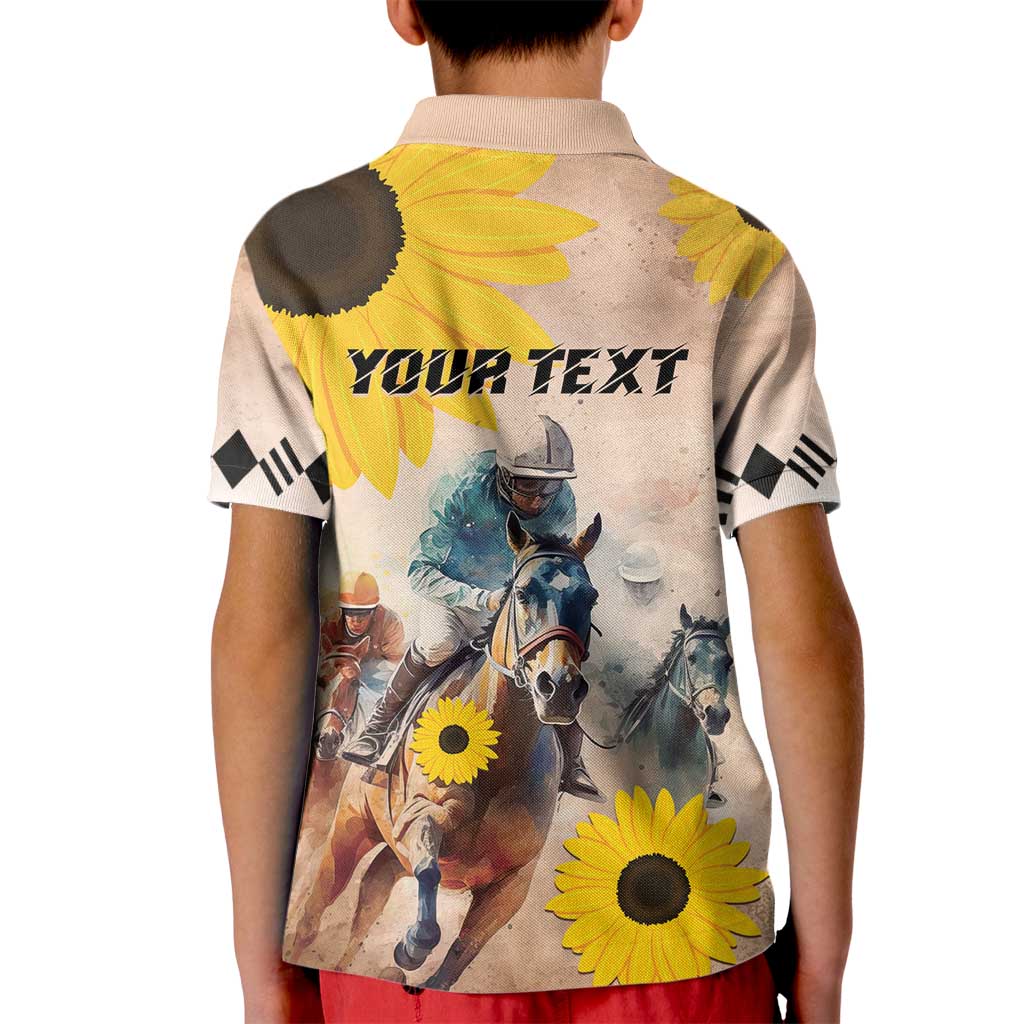 Personalized Preakness Horse Racing Kid Polo Shirt Run for the Black Eyed Susans