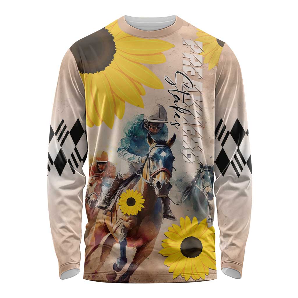 Personalized Preakness Horse Racing Long Sleeve Shirt Run for the Black Eyed Susans