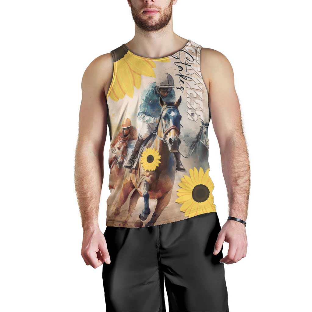 Personalized Preakness Horse Racing Men Tank Top Run for the Black Eyed Susans