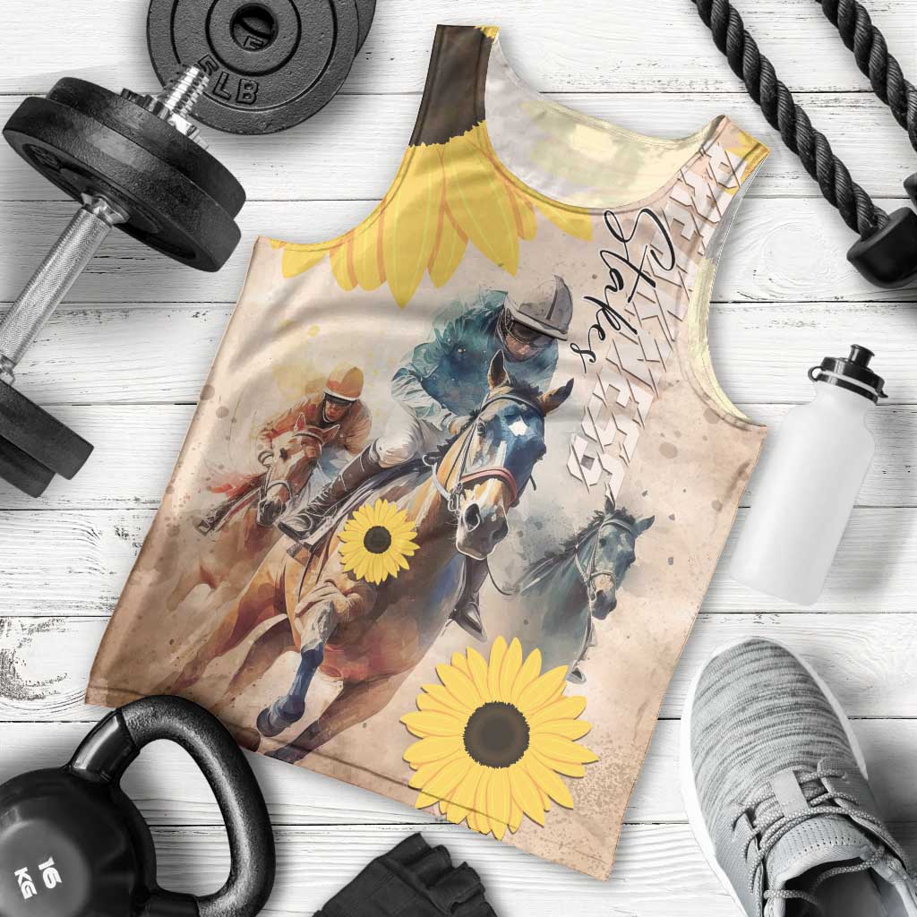 Personalized Preakness Horse Racing Men Tank Top Run for the Black Eyed Susans
