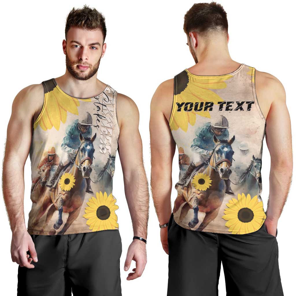 Personalized Preakness Horse Racing Men Tank Top Run for the Black Eyed Susans