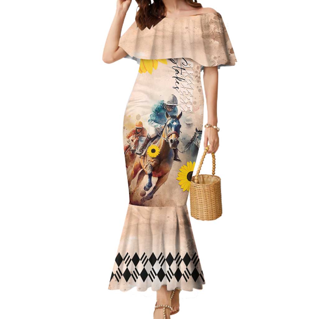 Personalized Preakness Horse Racing Mermaid Dress Run for the Black Eyed Susans