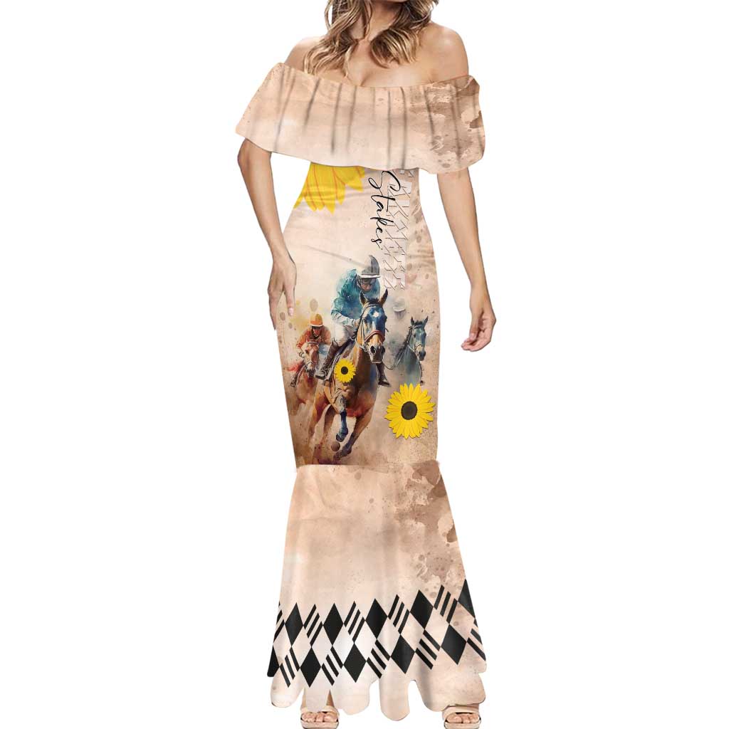 Personalized Preakness Horse Racing Mermaid Dress Run for the Black Eyed Susans