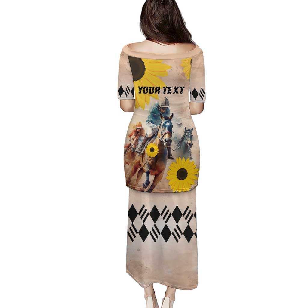 Personalized Preakness Horse Racing Puletasi Run for the Black Eyed Susans