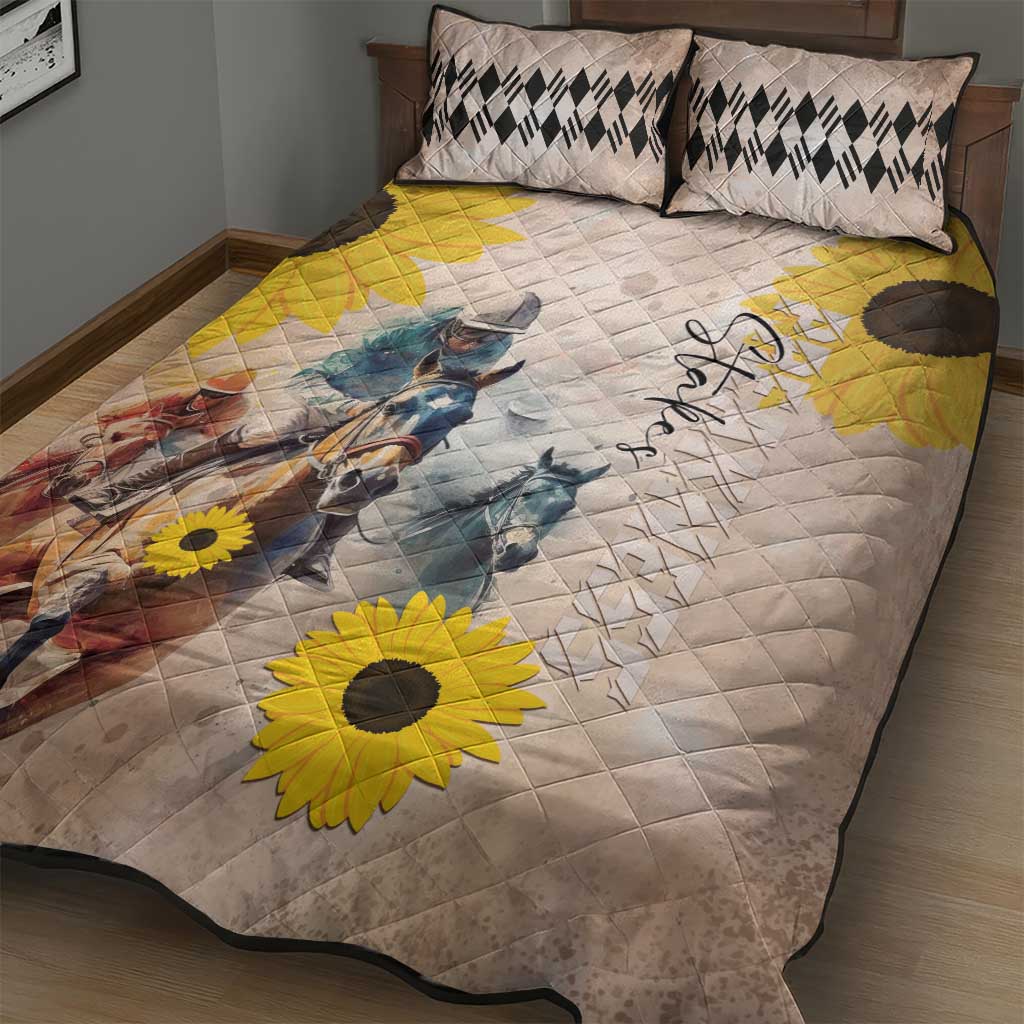 Preakness Horse Racing Quilt Bed Set Run for the Black Eyed Susans