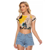 Personalized Preakness Horse Racing Raglan Cropped T Shirt Run for the Black Eyed Susans