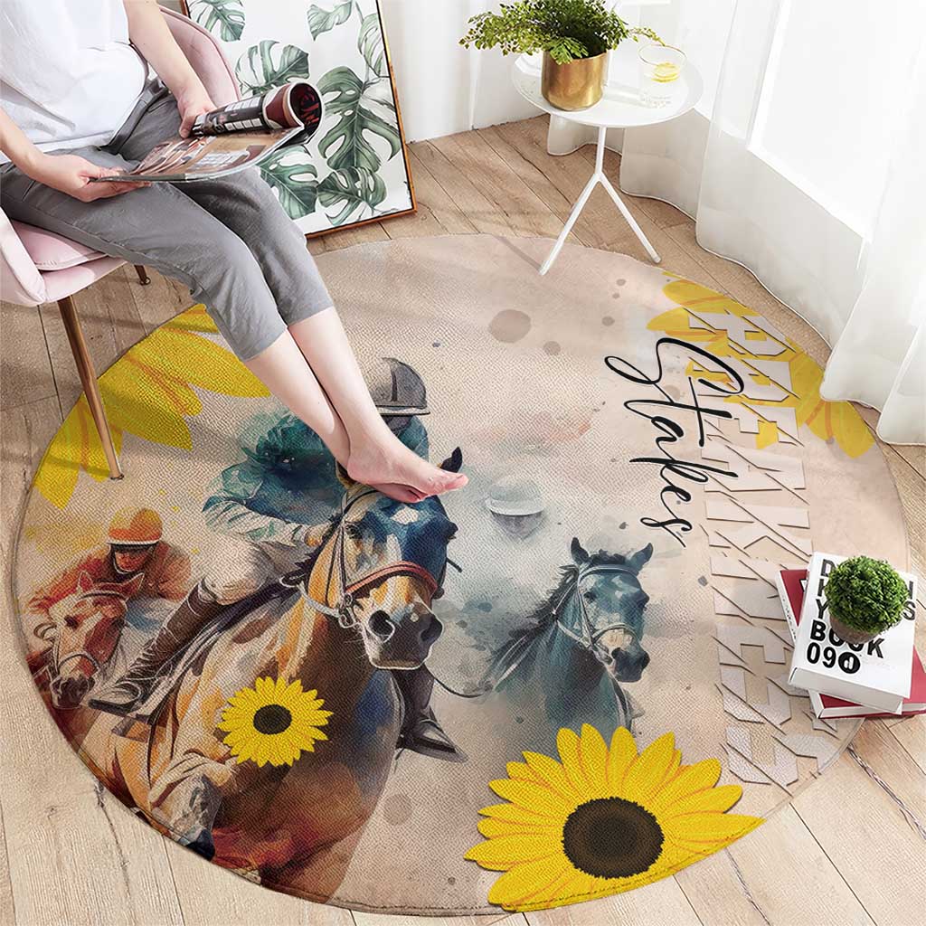 Preakness Horse Racing Round Carpet Run for the Black Eyed Susans