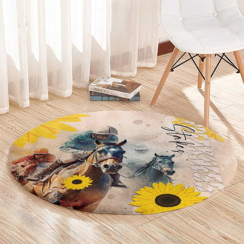 Preakness Horse Racing Round Carpet Run for the Black Eyed Susans