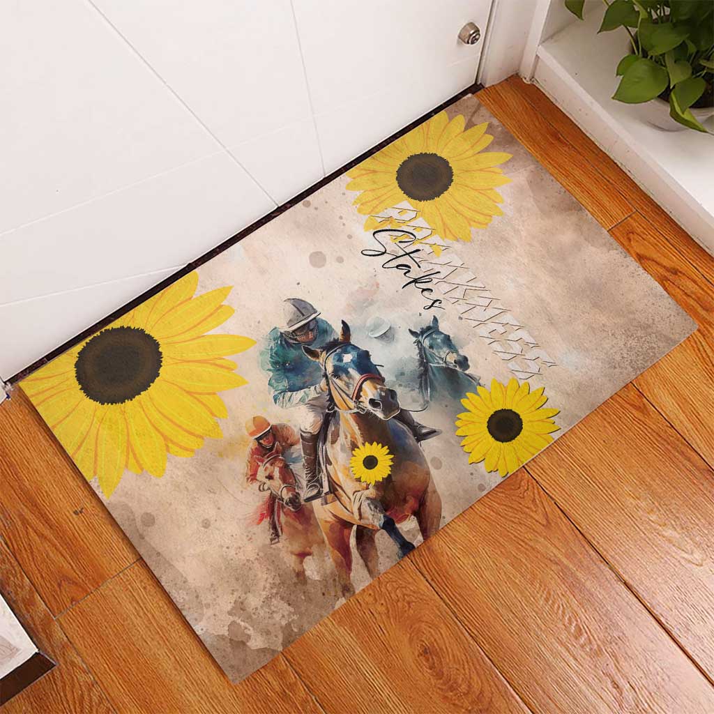 Preakness Horse Racing Rubber Doormat Run for the Black Eyed Susans