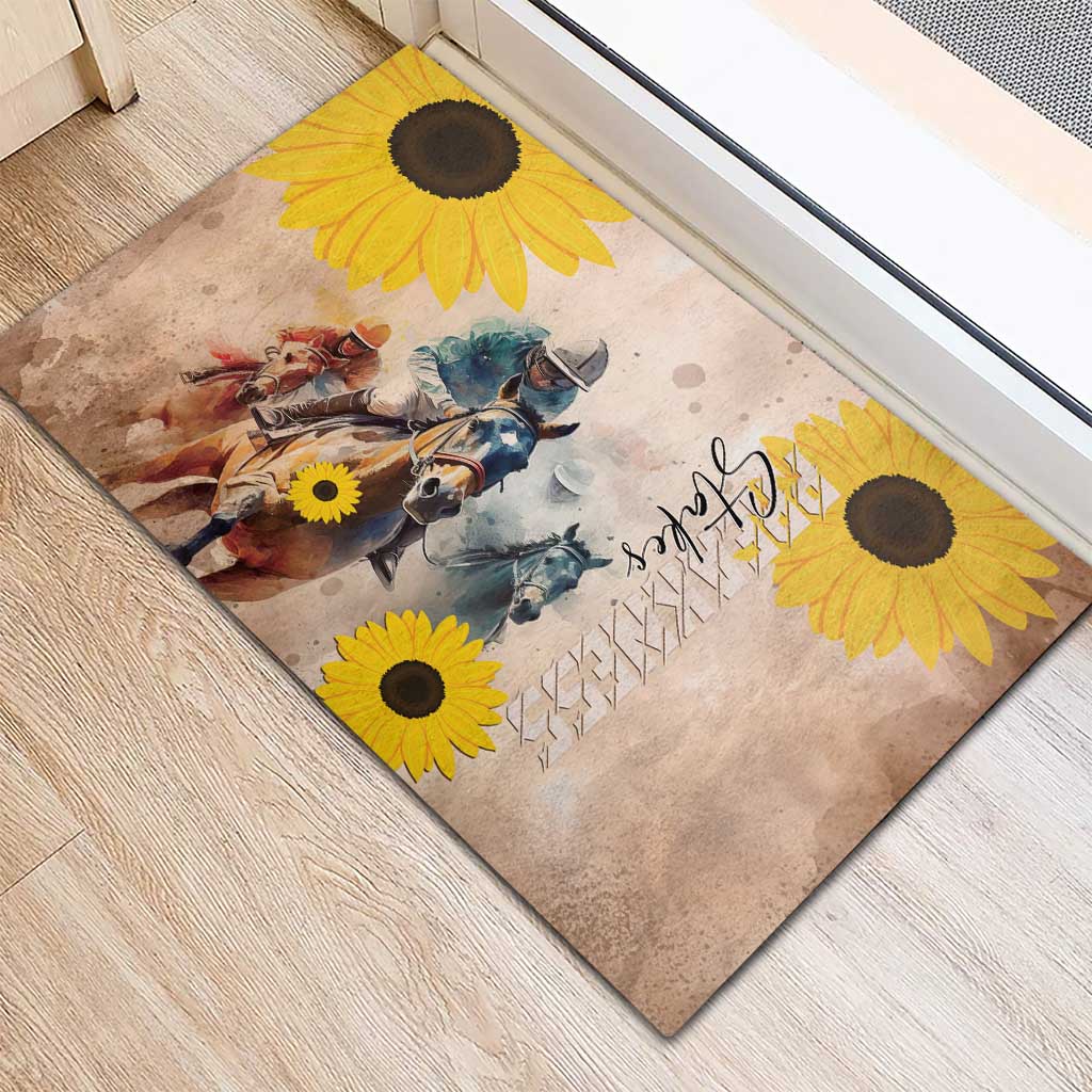 Preakness Horse Racing Rubber Doormat Run for the Black Eyed Susans