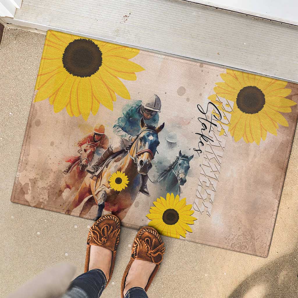 Preakness Horse Racing Rubber Doormat Run for the Black Eyed Susans