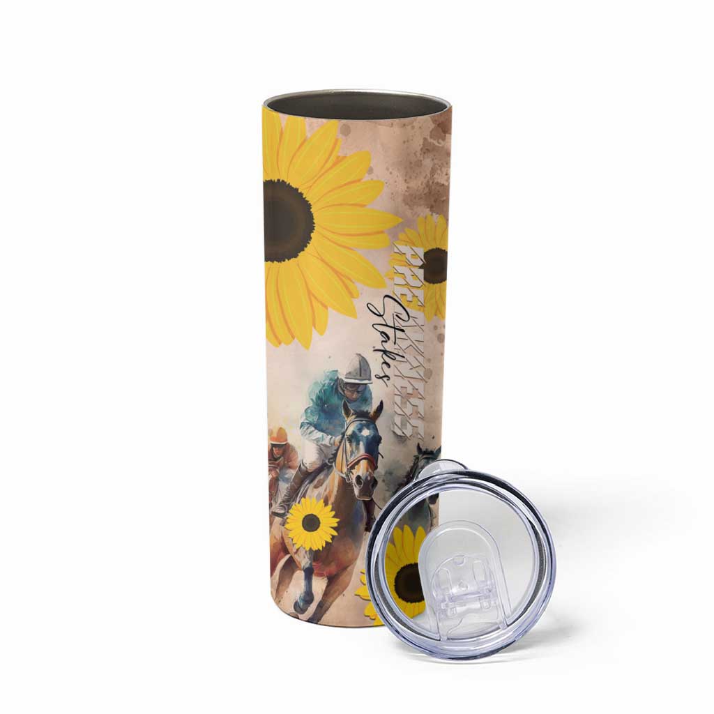 Personalized Preakness Horse Racing Skinny Tumbler Run for the Black Eyed Susans